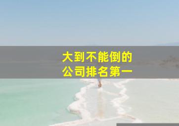 大到不能倒的公司排名第一