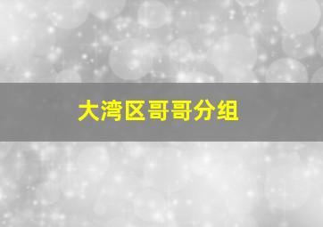 大湾区哥哥分组