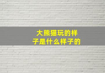 大熊猫玩的样子是什么样子的