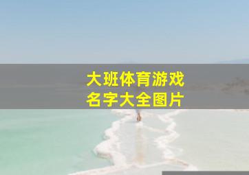 大班体育游戏名字大全图片