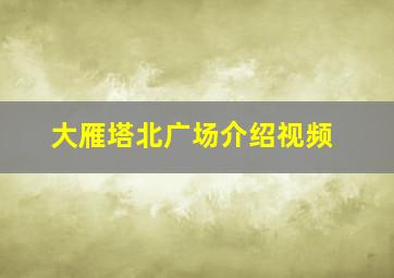 大雁塔北广场介绍视频