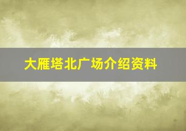 大雁塔北广场介绍资料