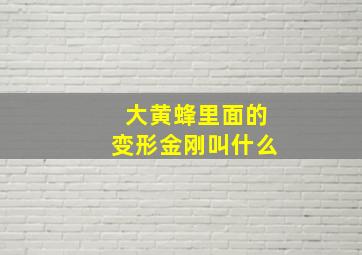 大黄蜂里面的变形金刚叫什么