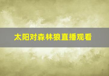 太阳对森林狼直播观看