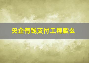 央企有钱支付工程款么