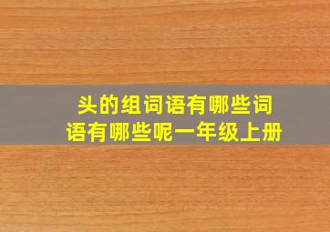 头的组词语有哪些词语有哪些呢一年级上册