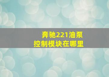 奔驰221油泵控制模块在哪里