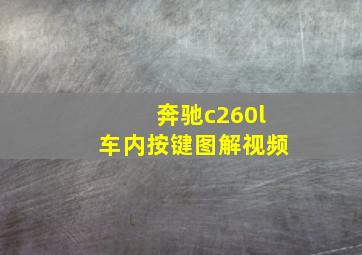 奔驰c260l车内按键图解视频