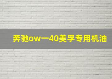 奔驰ow一40美孚专用机油