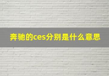 奔驰的ces分别是什么意思