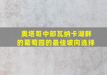 奥塔哥中部瓦纳卡湖畔的葡萄园的最佳坡向选择