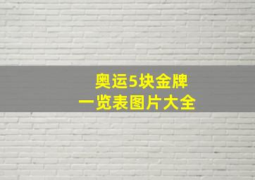 奥运5块金牌一览表图片大全