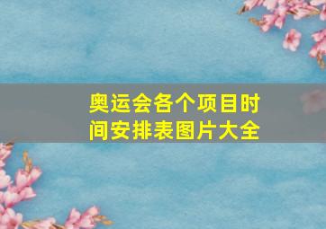 奥运会各个项目时间安排表图片大全