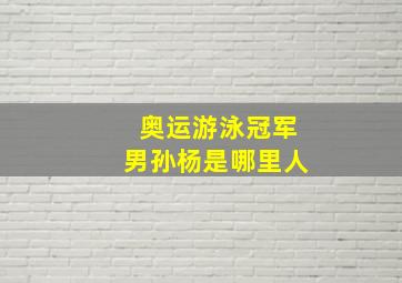 奥运游泳冠军男孙杨是哪里人