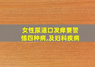 女性尿道口发痒要警惕四种病,及妇科疾病