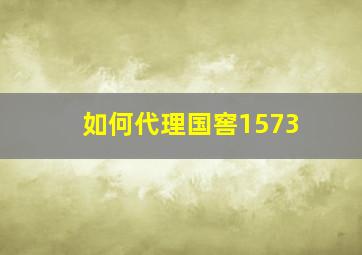 如何代理国窖1573