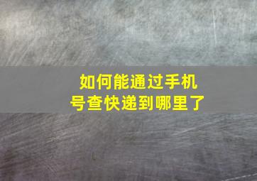 如何能通过手机号查快递到哪里了