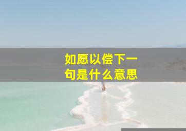 如愿以偿下一句是什么意思