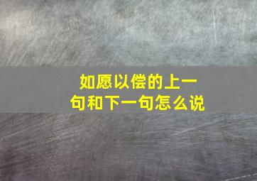 如愿以偿的上一句和下一句怎么说