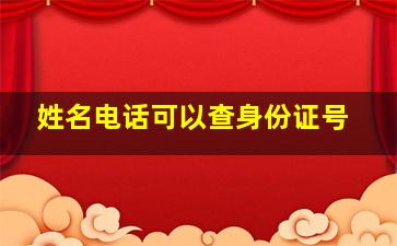 姓名电话可以查身份证号