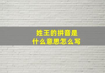 姓王的拼音是什么意思怎么写