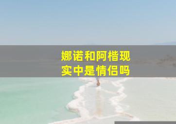 娜诺和阿楷现实中是情侣吗