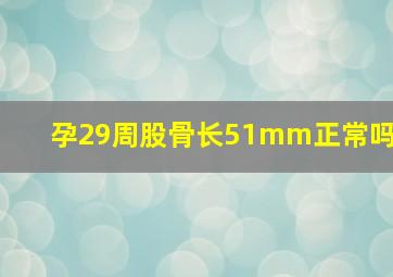 孕29周股骨长51mm正常吗