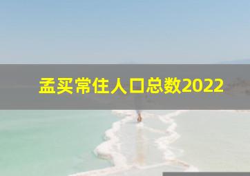 孟买常住人口总数2022