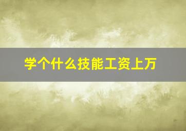 学个什么技能工资上万