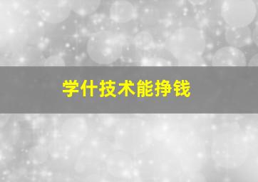 学什技术能挣钱