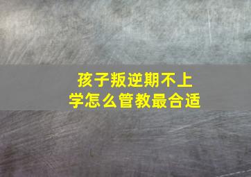 孩子叛逆期不上学怎么管教最合适