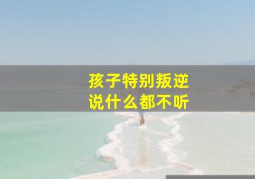 孩子特别叛逆说什么都不听