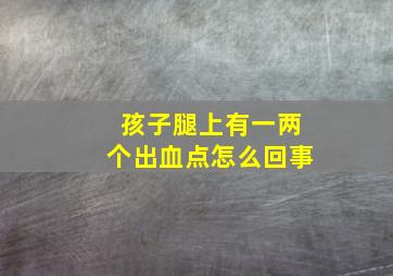 孩子腿上有一两个出血点怎么回事