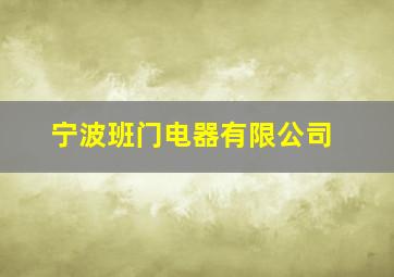 宁波班门电器有限公司