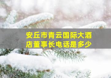 安丘市青云国际大酒店董事长电话是多少