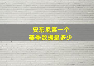 安东尼第一个赛季数据是多少