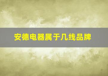 安德电器属于几线品牌