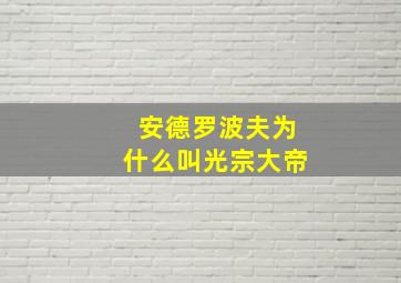 安德罗波夫为什么叫光宗大帝