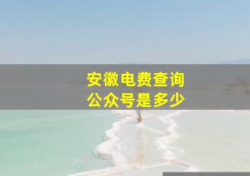 安徽电费查询公众号是多少