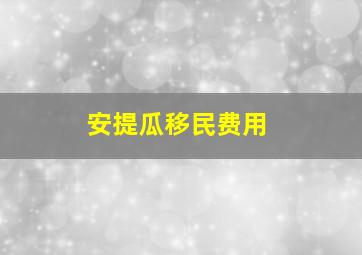 安提瓜移民费用