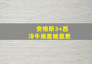 安格斯3+西冷牛排是啥意思