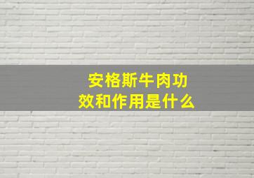 安格斯牛肉功效和作用是什么