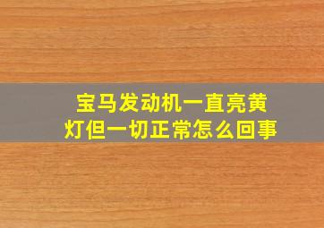 宝马发动机一直亮黄灯但一切正常怎么回事