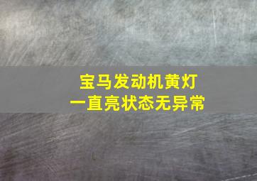 宝马发动机黄灯一直亮状态无异常