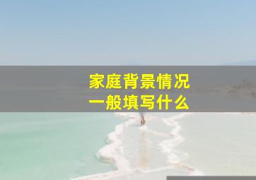 家庭背景情况一般填写什么