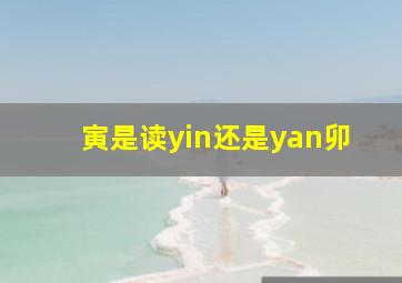 寅是读yin还是yan卯