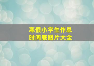 寒假小学生作息时间表图片大全