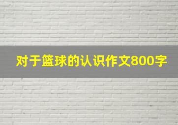 对于篮球的认识作文800字