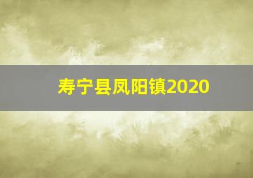 寿宁县凤阳镇2020