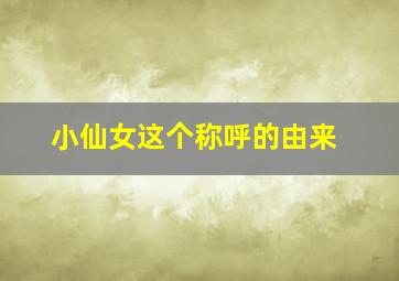 小仙女这个称呼的由来